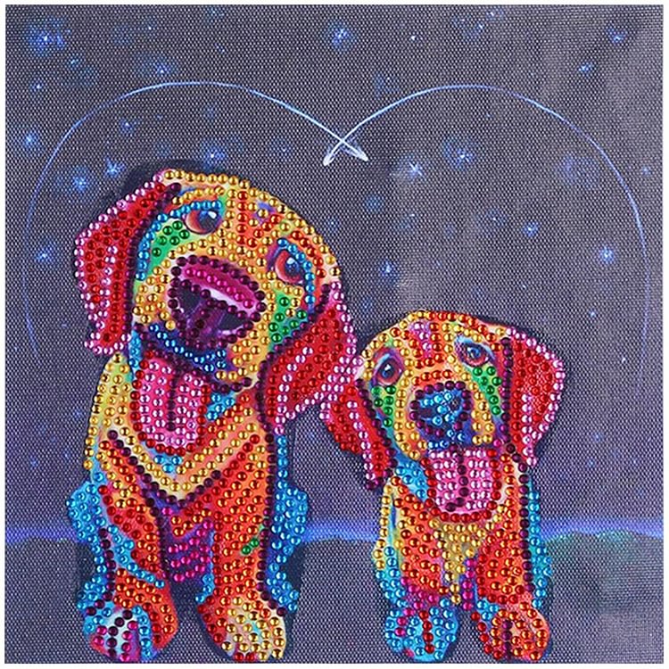 Dog Special Part Drill Diamond Painting 25X25CM(Canvas)-gbfke