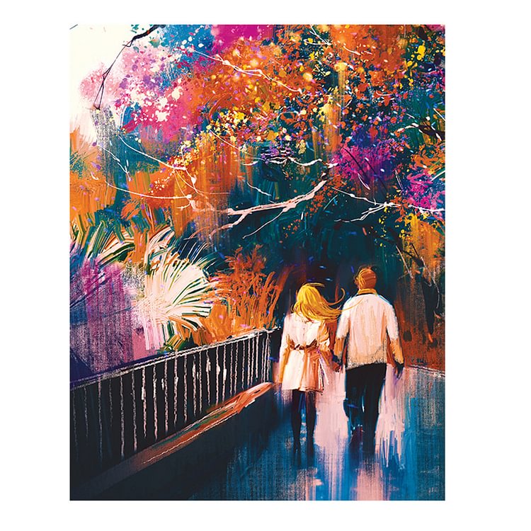 Romantic Back Round Full Drill Diamond Painting 30X40CM(Canvas)-gbfke