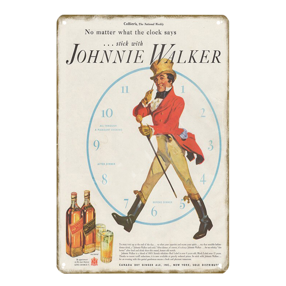 Johnnie Walker whiskey Vintage Tin Sign