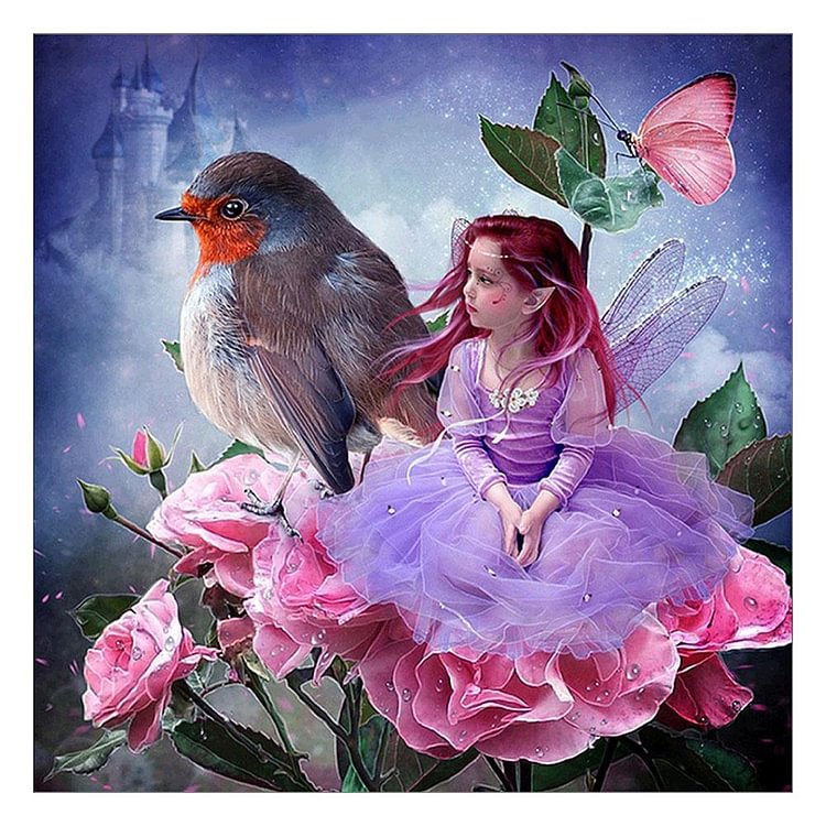Little Girl Round Part Drill Diamond Painting 30X30CM(Canvas)-gbfke
