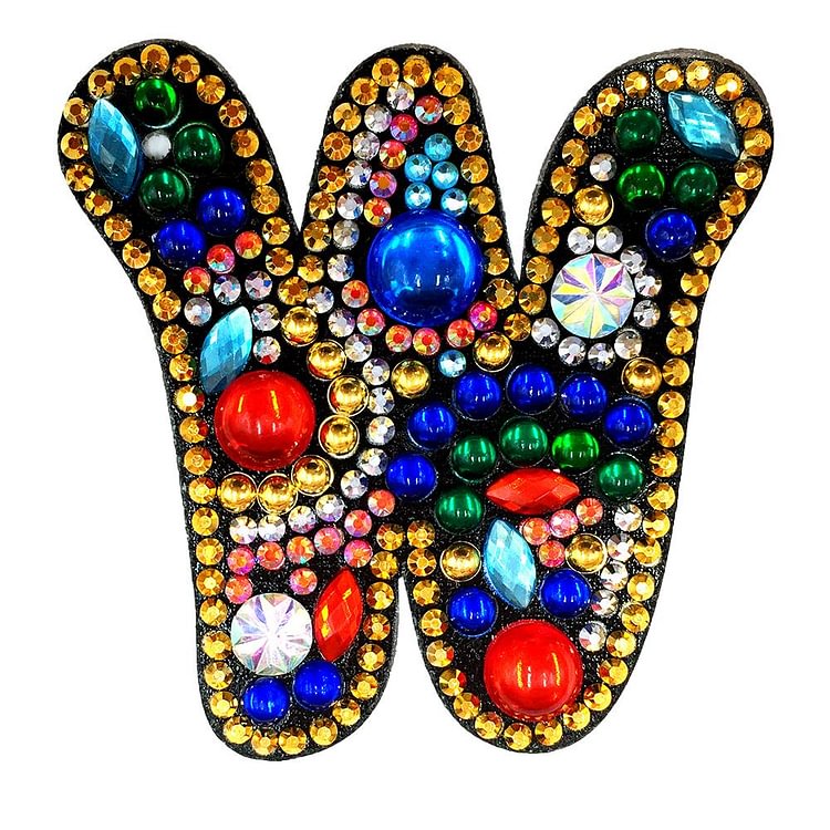 DIY Key Chain Diamond Painting Letters Bag Keyring Pendant Gift (W)-gbfke