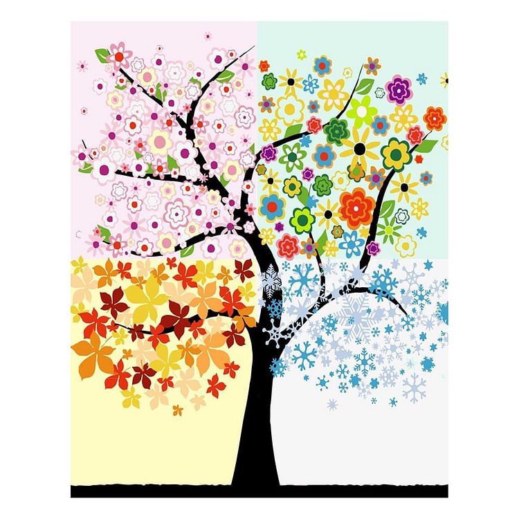 Four Seasons Round Full Drill Diamond Painting 30X40CM(Canvas)-gbfke