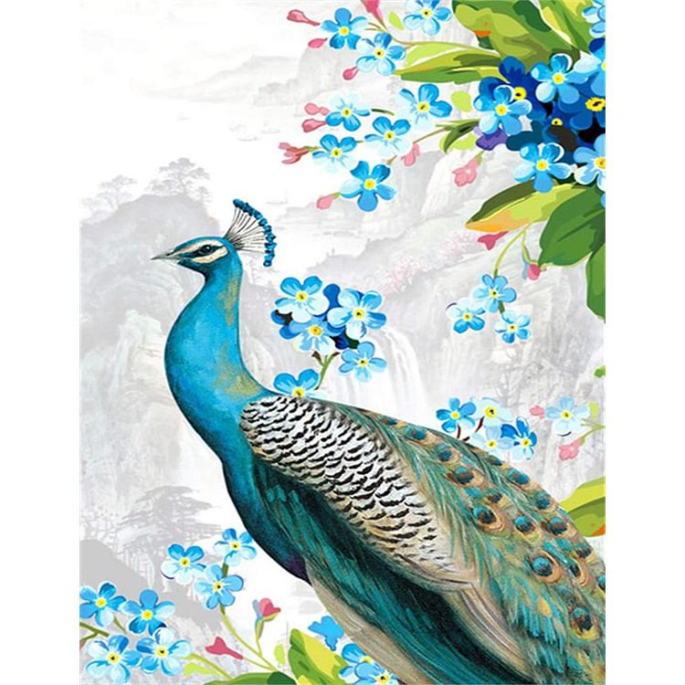 Peacock Special Part Drill Diamond Painting 30X25CM(Canvas)-gbfke