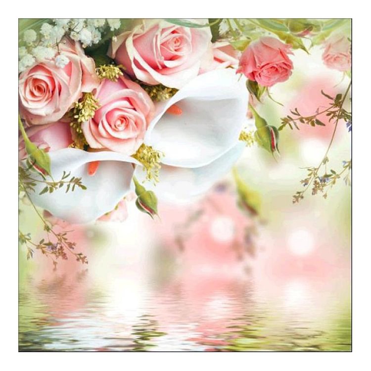 Rose Round Drill Diamond Painting 30X30CM(Canvas)-gbfke