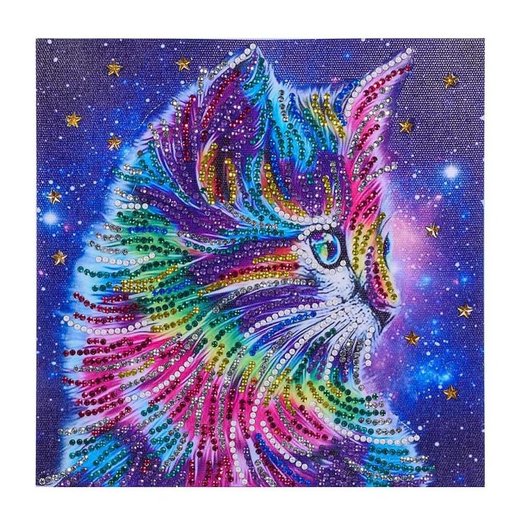 Color Cat Special Part Drill Diamond Painting 25X25CM(Canvas)-gbfke