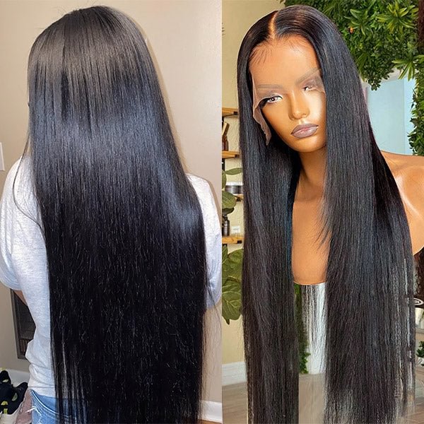 HD Invisible Lace Wig丨10-38 Inches Black Straight Hair丨13×6 Frontal Lace Wig