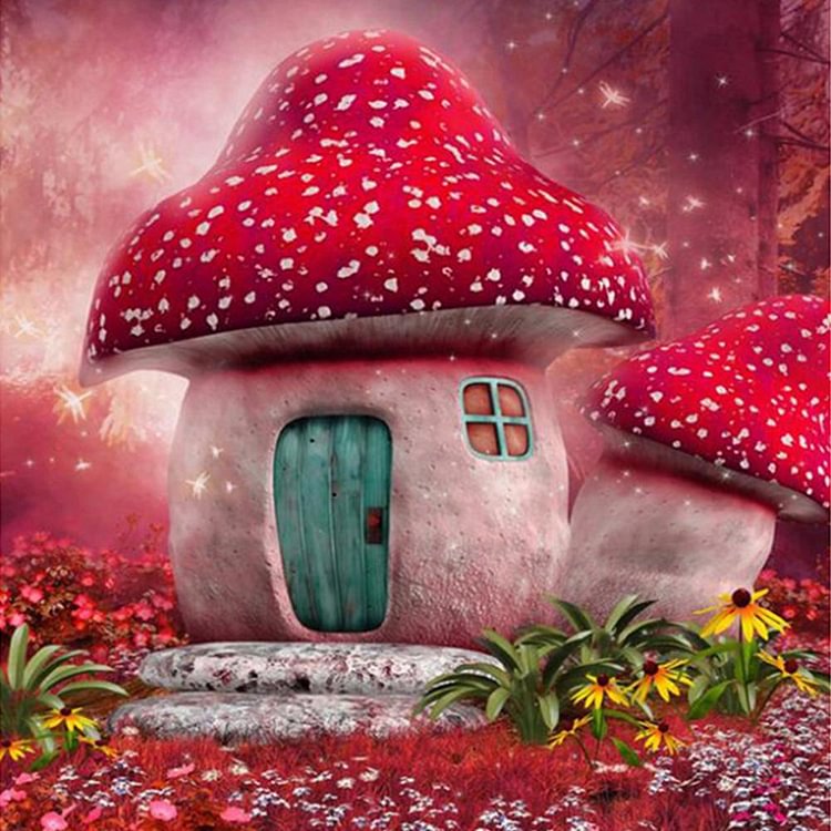 Mushroom Round Full Drill Diamond Painting 30X30CM(Canvas)-gbfke