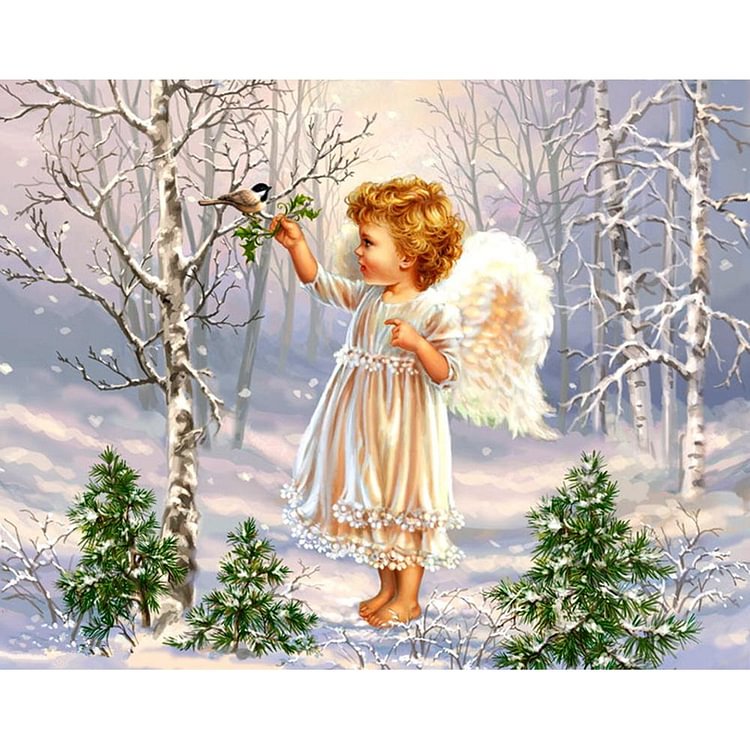 Little Angel Round Part Drill Diamond Painting 30X25CM(Canvas)-gbfke