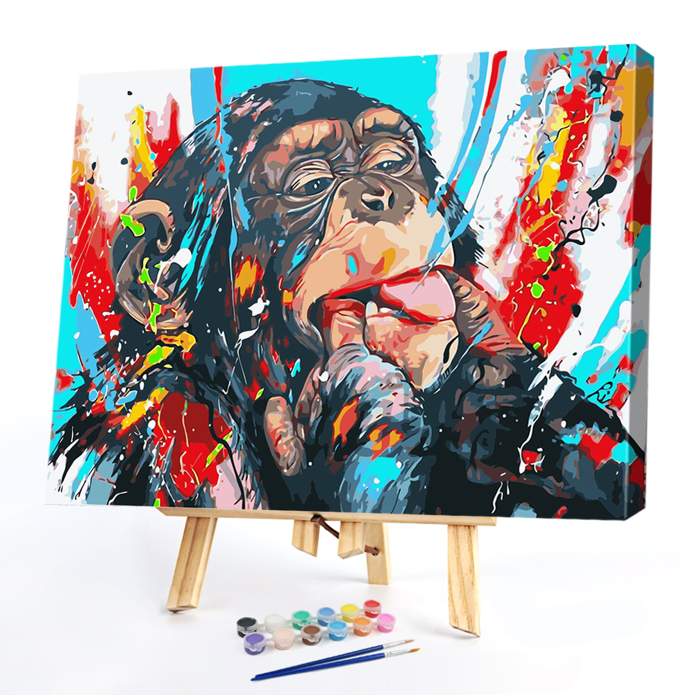 Paint By Numbers Funky Monkey 40CMx50CM Canvas