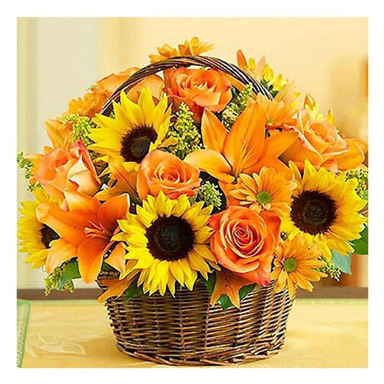 Flowers Square Full Drill Diamond Painting 25X25CM(Canvas)-gbfke