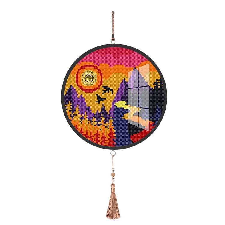 Sun Set Diamond Painting Coffee Tassels Special Shape Full Drill Home Decor gbfke