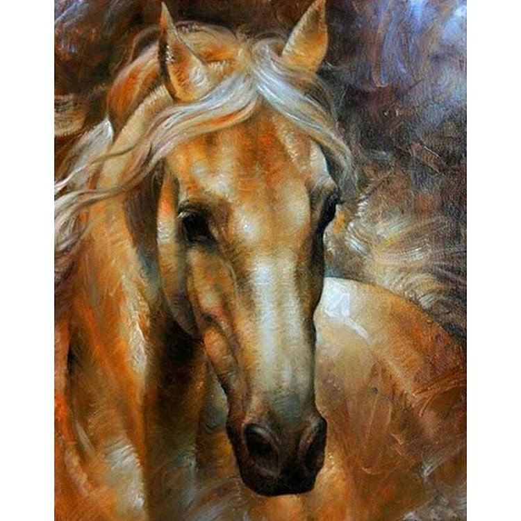Charming Horse Round Full Drill Diamond Painting 30X25CM(Canvas)-gbfke