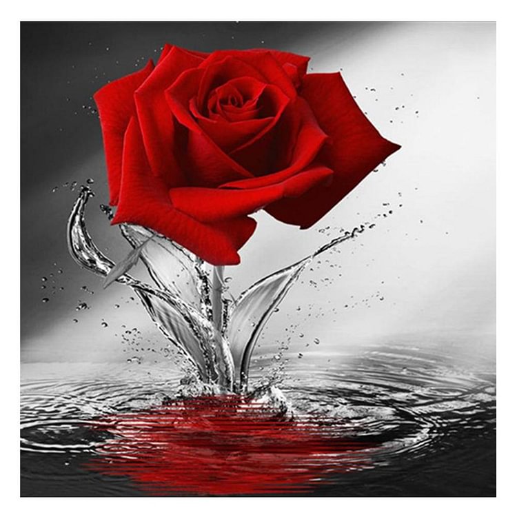 Flower Rose Round Drill Diamond Painting 30X30CM(Canvas)-gbfke