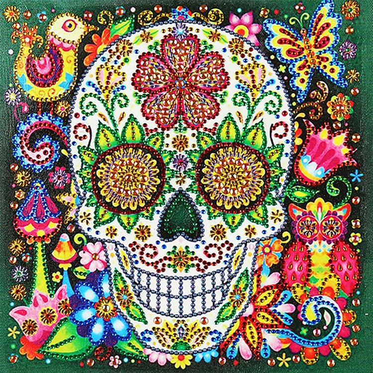 Novelty Skull Special Part Drill Diamond Painting 25X25CM(Canvas)-gbfke