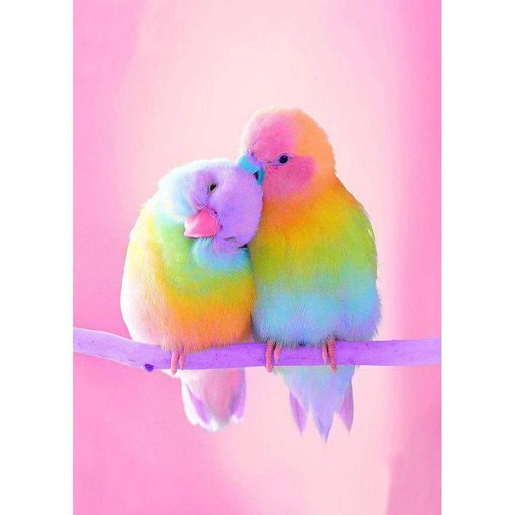 Pink Bird Round Full Drill Diamond Painting 30X40CM(Canvas)-gbfke