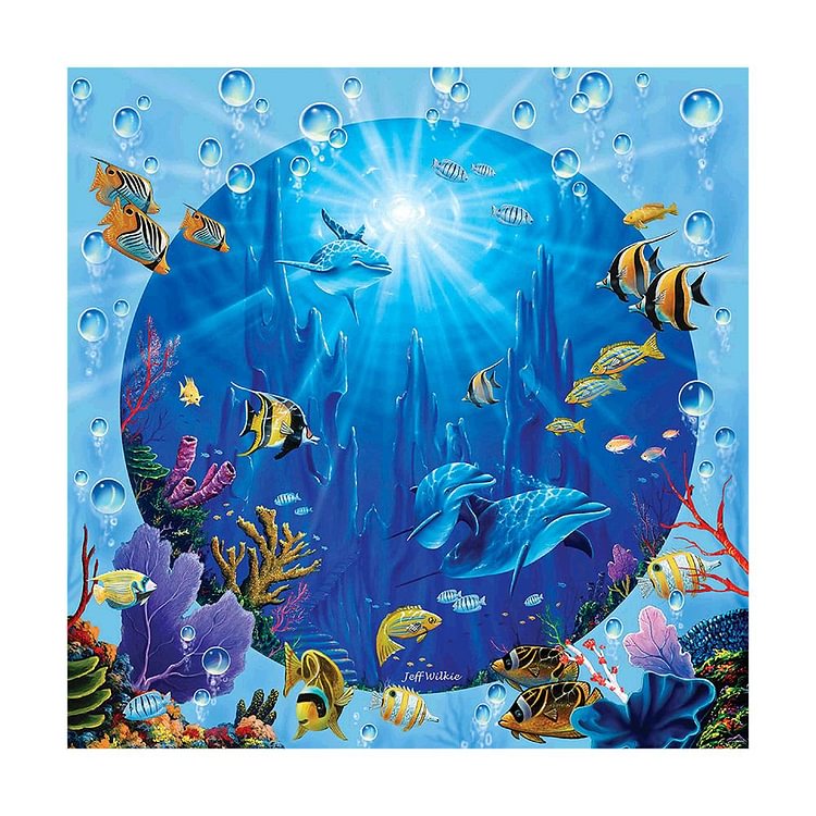 Sea World Full Drill Diamond Painting 30X30CM(Canvas)-gbfke