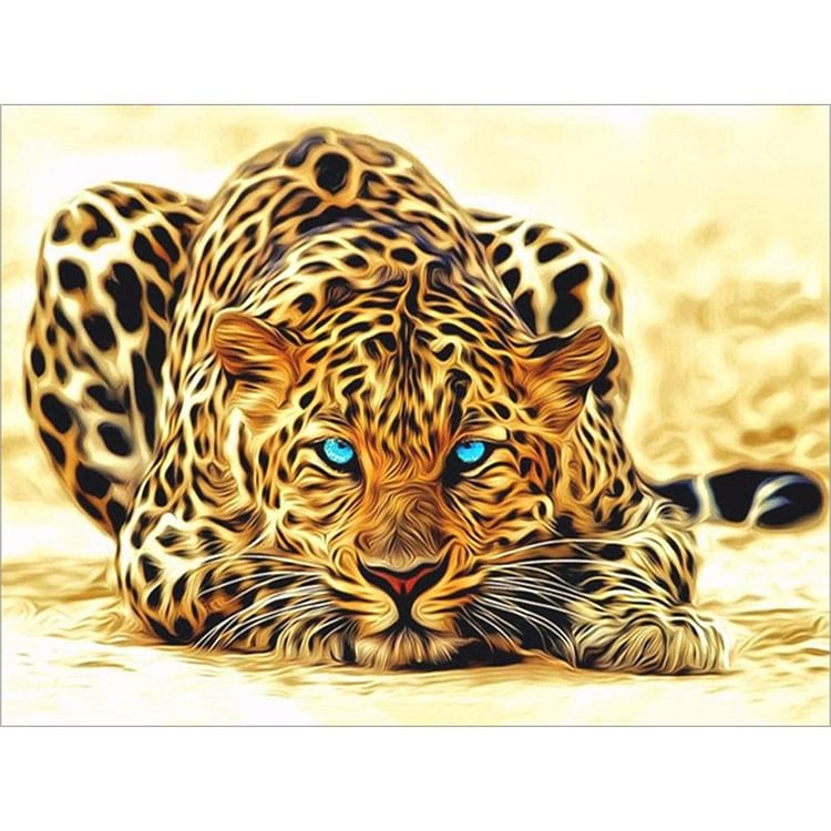 Leopard Round Part Drill Diamond Painting 20X25CM(Canvas)-gbfke