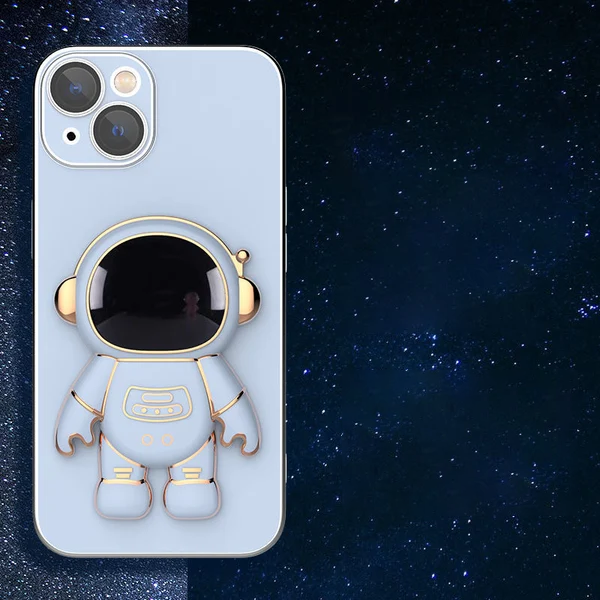 6D Plating Astronaut Hidden Stand Case Cover For iPhone