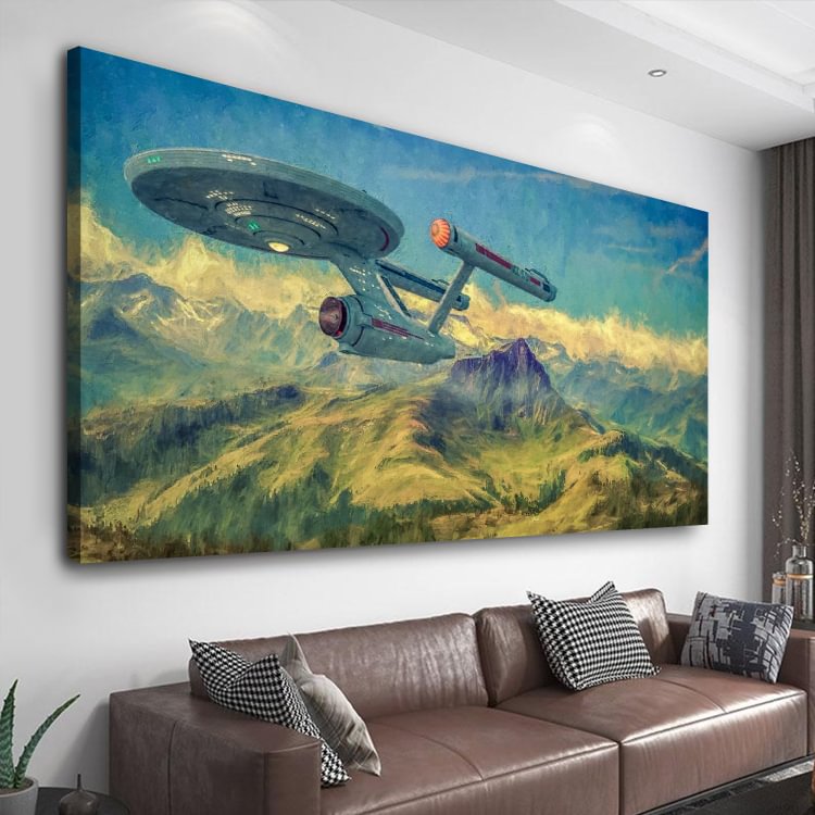 Star Trek USS Enterprise Fine Poster Canvas Wall Art