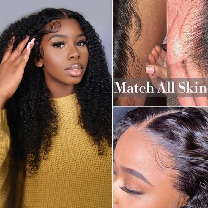 🔥 Best Sale 🔥 Glueless 13×4 Frontal Lace Wigs | Black Kinky Curly Hair Wigs | Natural & Face-fitting