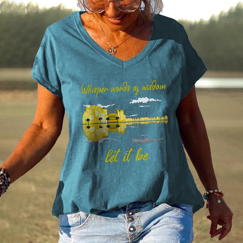 Whisper Words Of Wisdom Let It Be Graphic Short Sleeve Women's T-Shirt