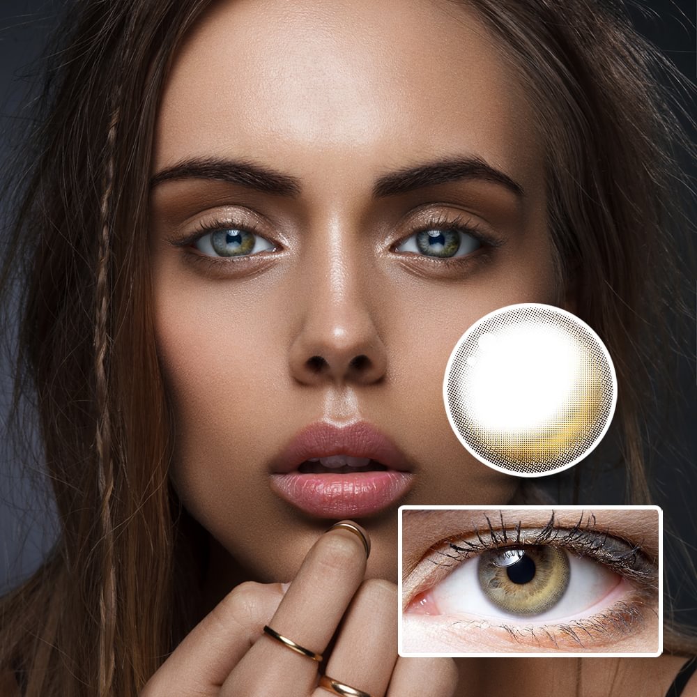 NEBULALENS Half Moon High Glossy Brown Yearly Prescription Colored Contact Lenses NEBULALENS