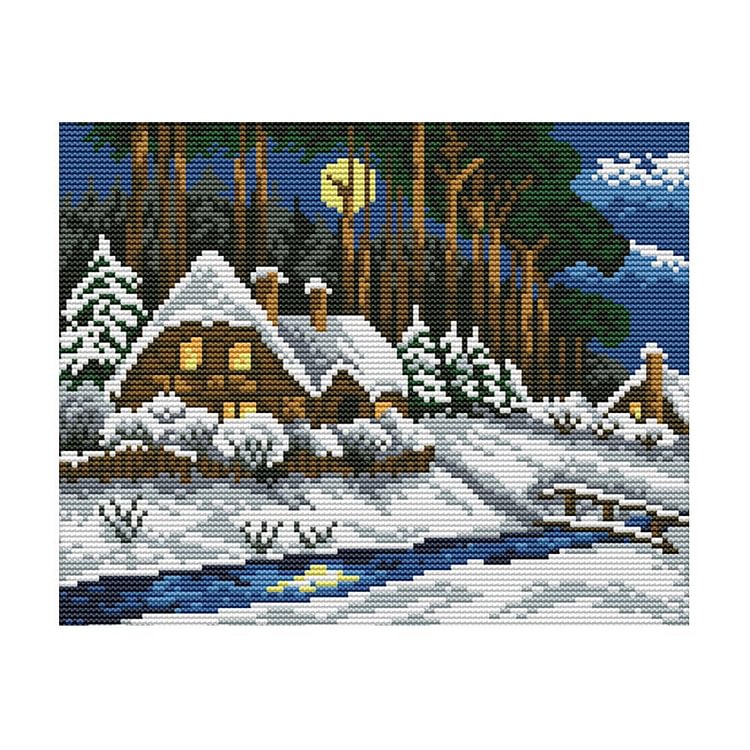 Winter Forest - 14Ct Stamped Cross Stitch Kit 29*22CM