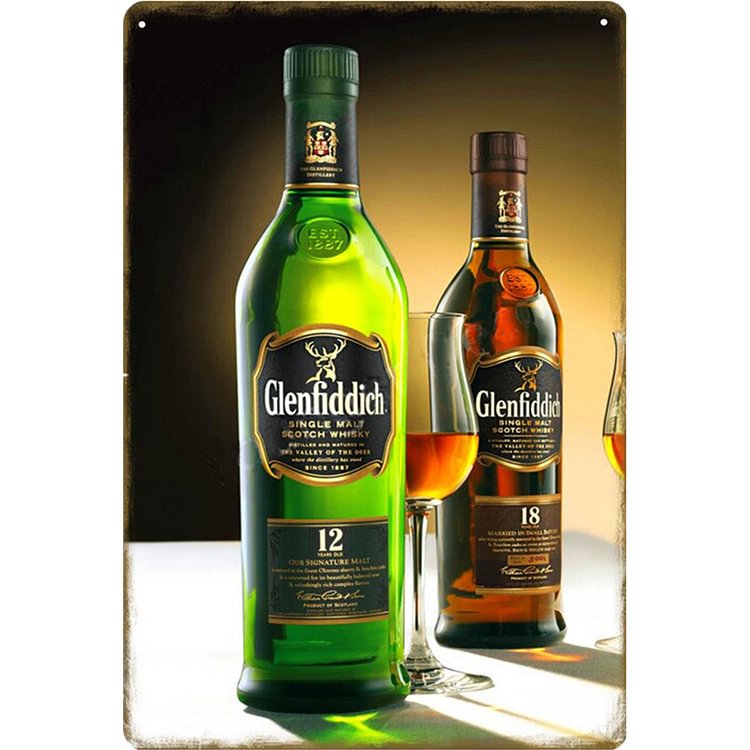 Glenfiddich whiskey - Vintage Tin Signs/Wooden Signs - 20x30cm & 30x40cm