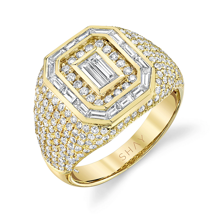 Iced Out Full Rhinestone Ring Men Luxury Jewelry