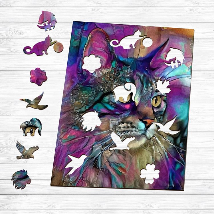 Dream Cat Wooden Jigsaw Puzzle