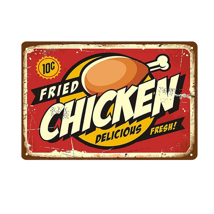 Fried Chicken Delicious - Vintage Tin Signs/Wooden Signs - 20x30cm & 30x40cm