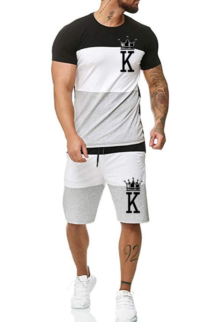 Tiboyz Color Matching T-Shirt And Shorts Two Piece Set