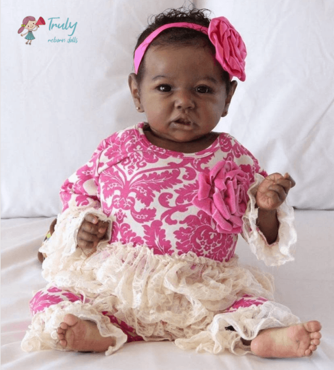 Black Mini Real Life Reborn Girls Silicone Baby Doll 12'' Genesis Realistic Cute, Birthday Gift by Creativegiftss® -Creativegiftss® - [product_tag]