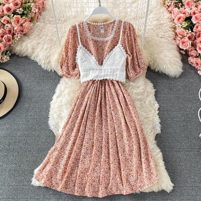 Knit Tanks+Floral Mini Dress P12930