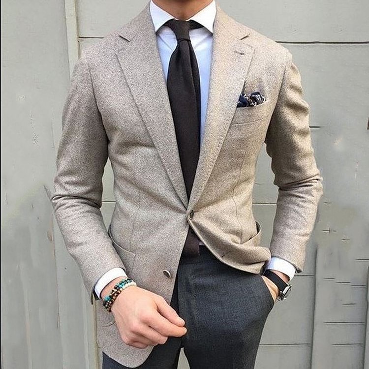 Men's Gentleman Simple Linear Tailored Suit