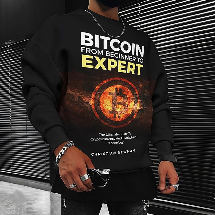 BrosWear Street Bitcoin Print Casual Sweatshirt