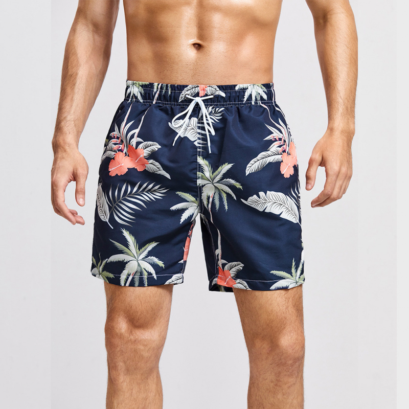 Coconut Pattern Loose Double-layer Casual Men's Beach Shorts-VESSFUL