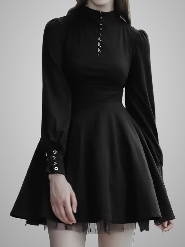 Lady From The Dark Long Sleeve Little Black Dress