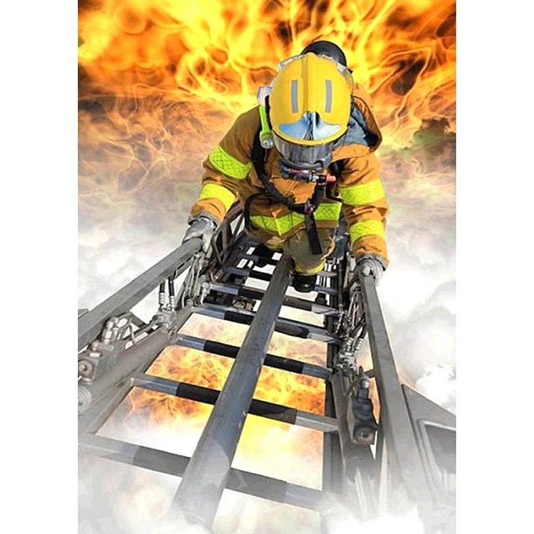 Fire Fighter - Full Round Drill Diamond Painting - 30x40cm(Canvas)