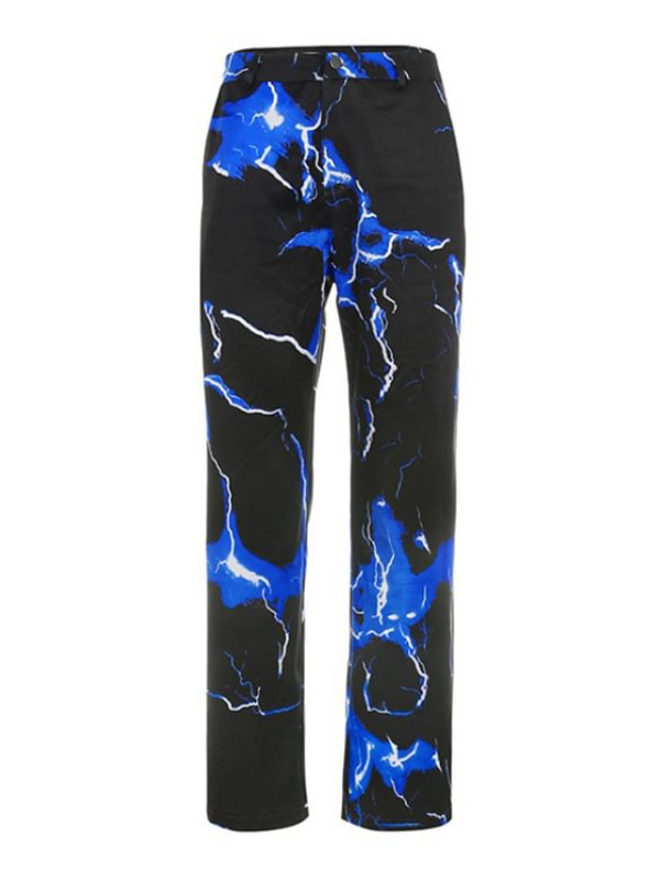 Statement Thunder and Lightning Straight High Rise Pants