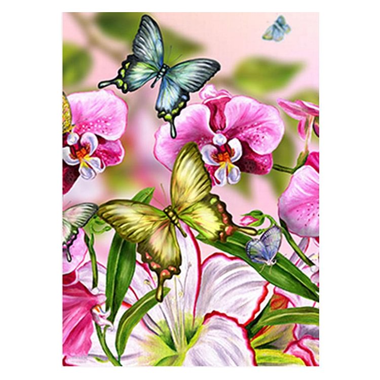 Butterfly Round Full Drill Diamond Painting 30X40CM(Canvas)-gbfke