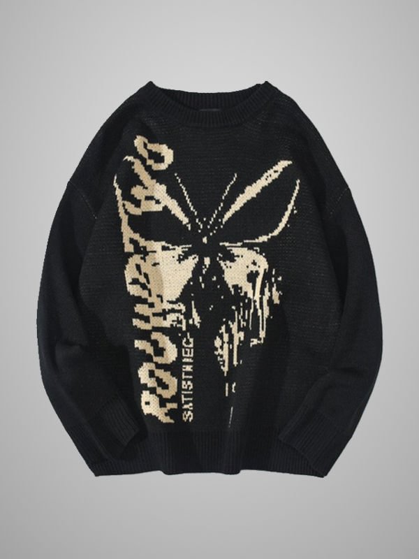 Street Fashion Butterfly Jacquard Sweater