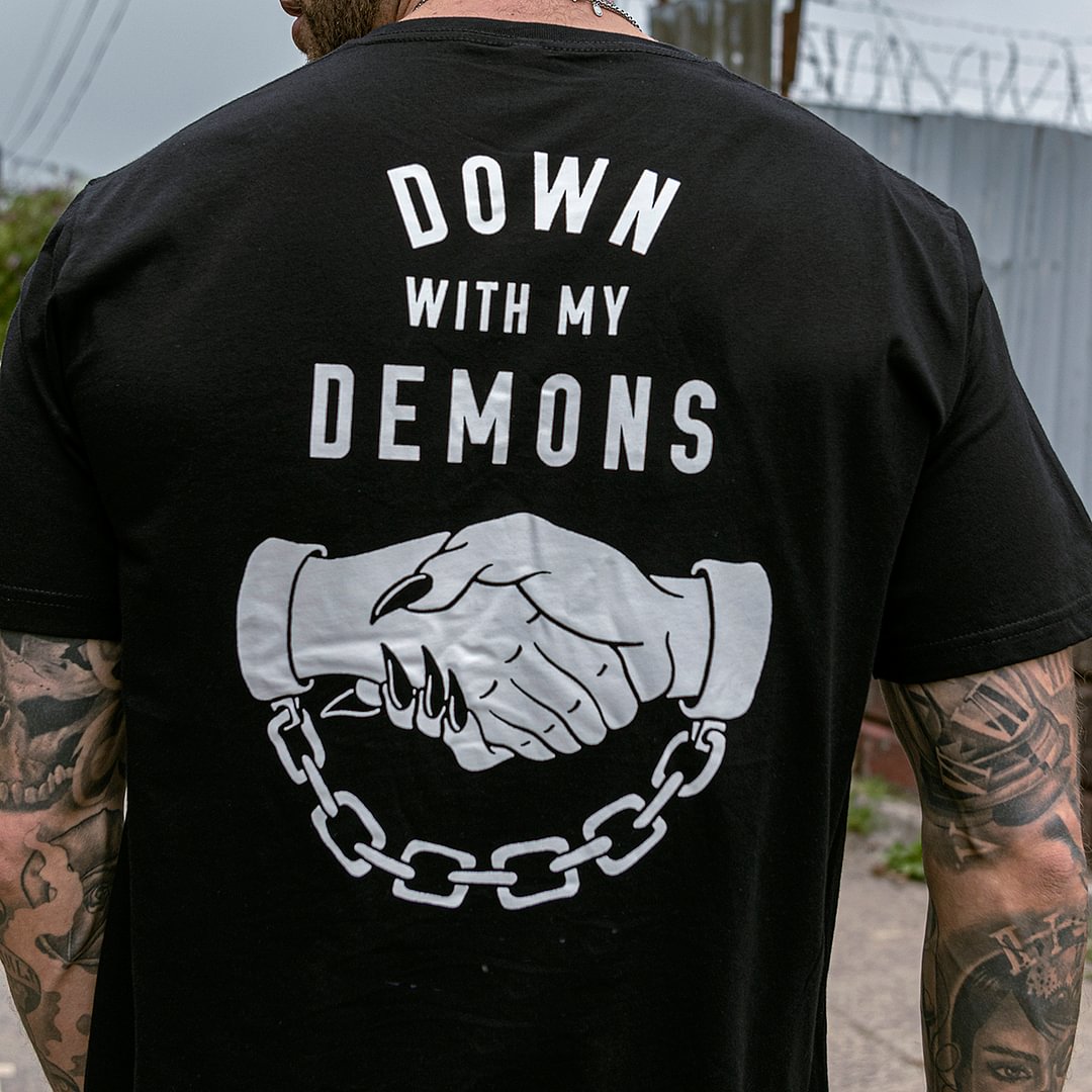 UPRANDY Down With My Demons Printed Men's T-shirt -  UPRANDY