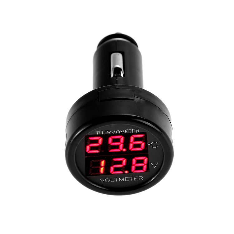 12V 24V Digital Voltmeter Thermometer Battery Monitor for Car RV Truck Boat