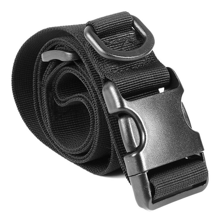 Simple Outdoor Adjustable Utility D-Ring Nylon Belt with Buckle (Black)