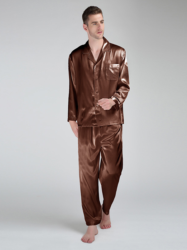 Silk Pajamas Men's Long-sleeved Two-piece Homewear