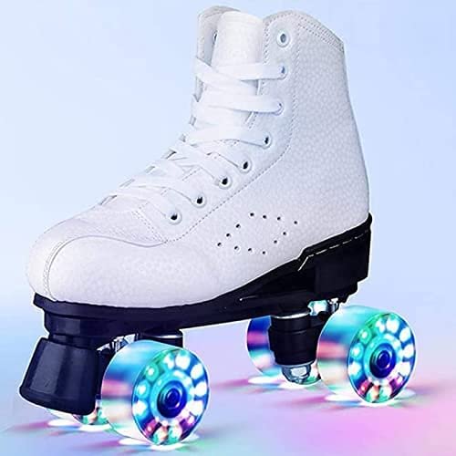 White Unisex Outdoor Leather Roller Skates For Beginner - CODLINS - codlins.com