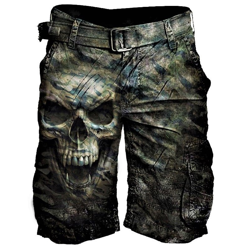 Mens Skull Printed Casual Tactical Shorts / [viawink] /