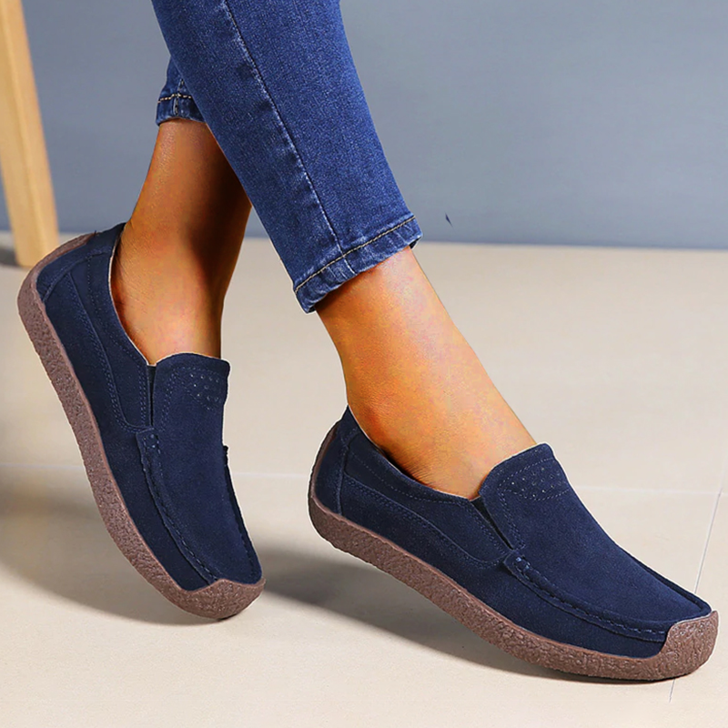 Casual Soft Slip On Leather Flat Shoes For Women or Ladies