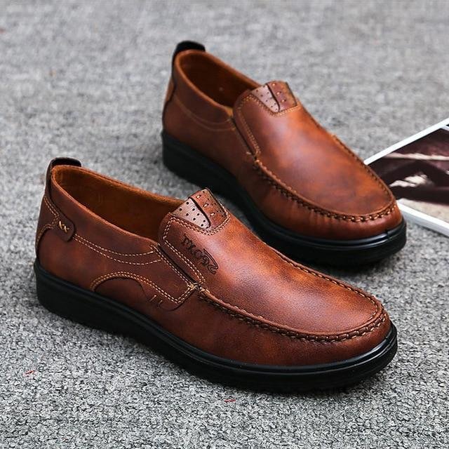 Men Breathable Casual Loafers Flats Shoes Slip On Driving Shoes Plus Size-Corachic